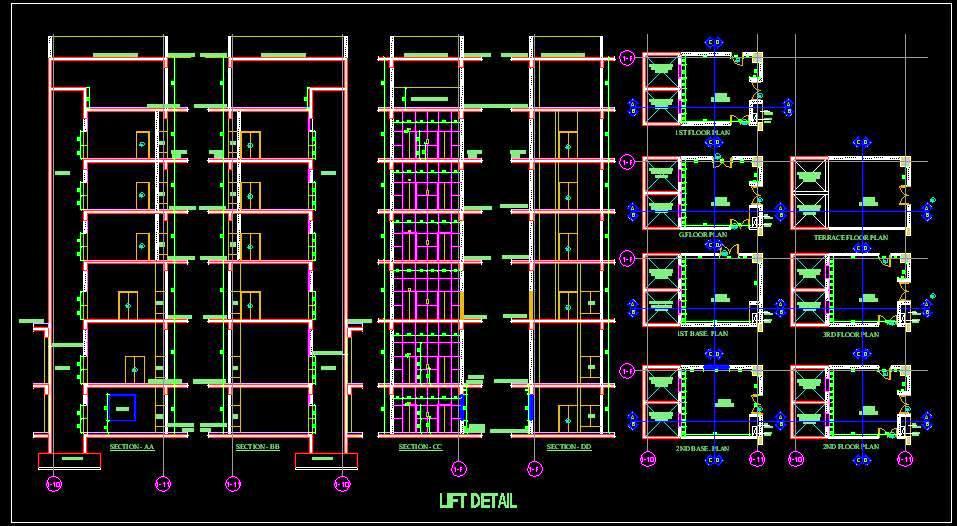 Lift Lobby Design DWG for Multi-Storey Structures